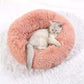 : Fluffy Round Dog & Cat Bed - Super Soft Plush Pet Nest