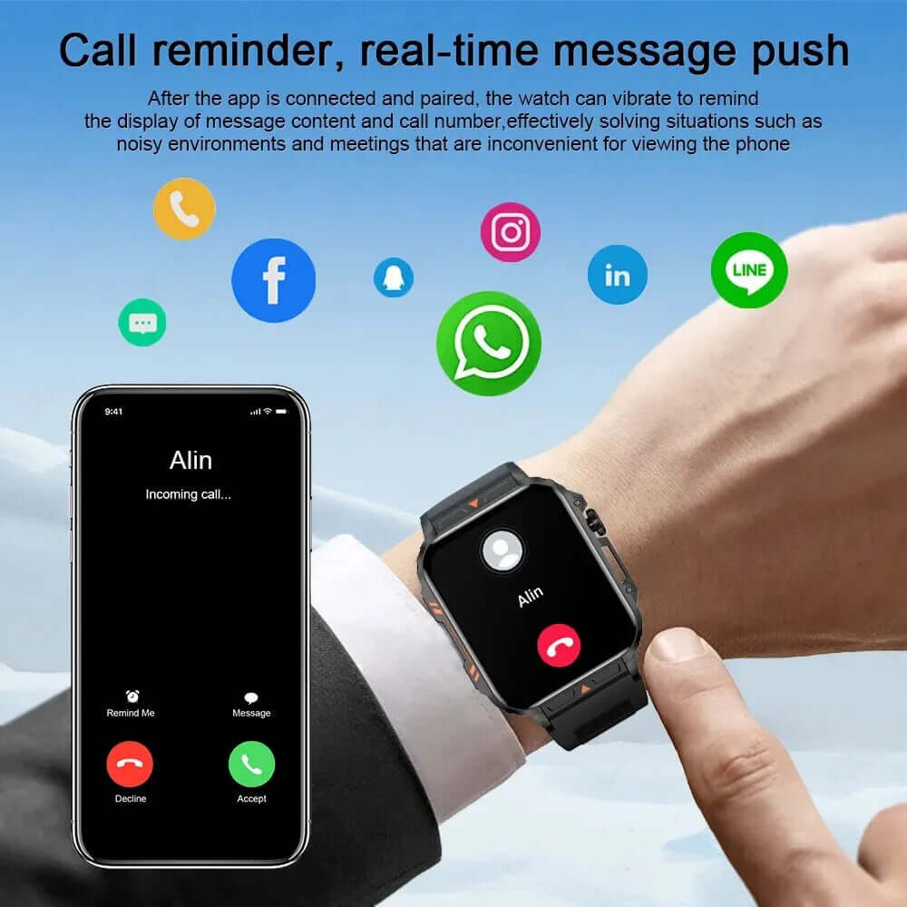 LIGE Smartwatch (1.95 Inch) - Health Monitoring & Fitness Trackerombre