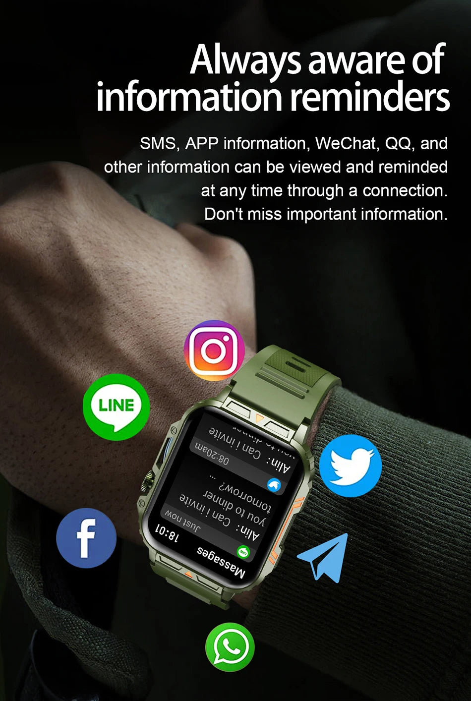 LIGE 1.95-Inch Smartwatch