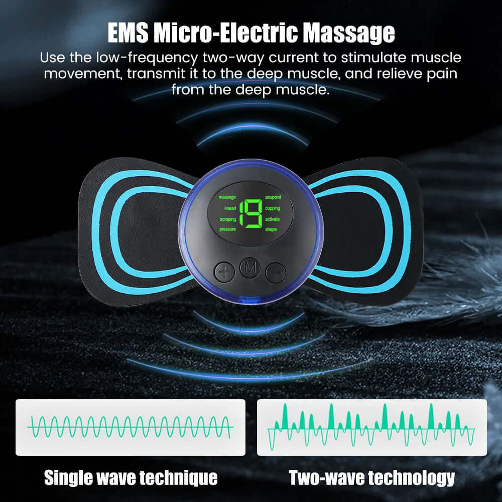 Mini Portable EMS Neck Massager - Cervical Pain Relief & Shoulder Relaxation