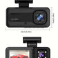 3-Camera Car DVR 1080P Dash Cam - Interior, Cabin, and Rear Recording