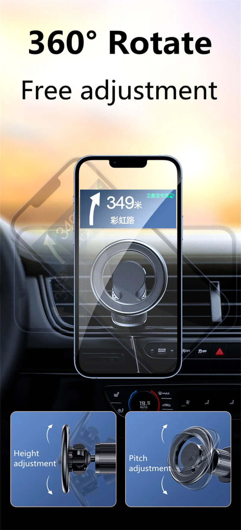 Magnetic Car Phone Holder Stand