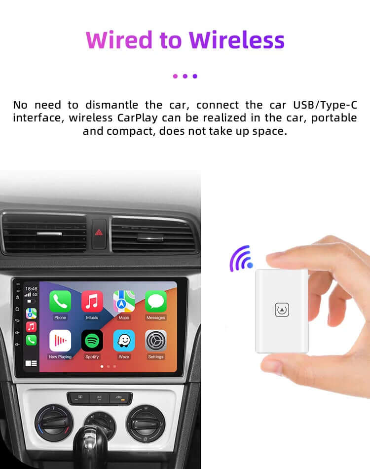 T TIMEKNOW Wireless CarPlay Adapter for Apple iPhone