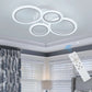 LED Acrylic Ceiling Chandelier with Ring Pendant Lights and Remote Control