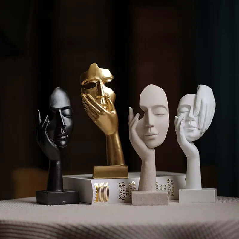 Resin Abstract Mask Statues - European Miniature Figurines