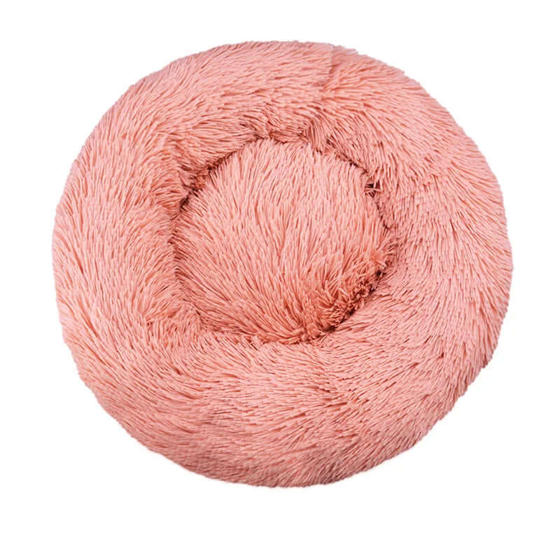 : Fluffy Round Dog & Cat Bed - Super Soft Plush Pet Nest