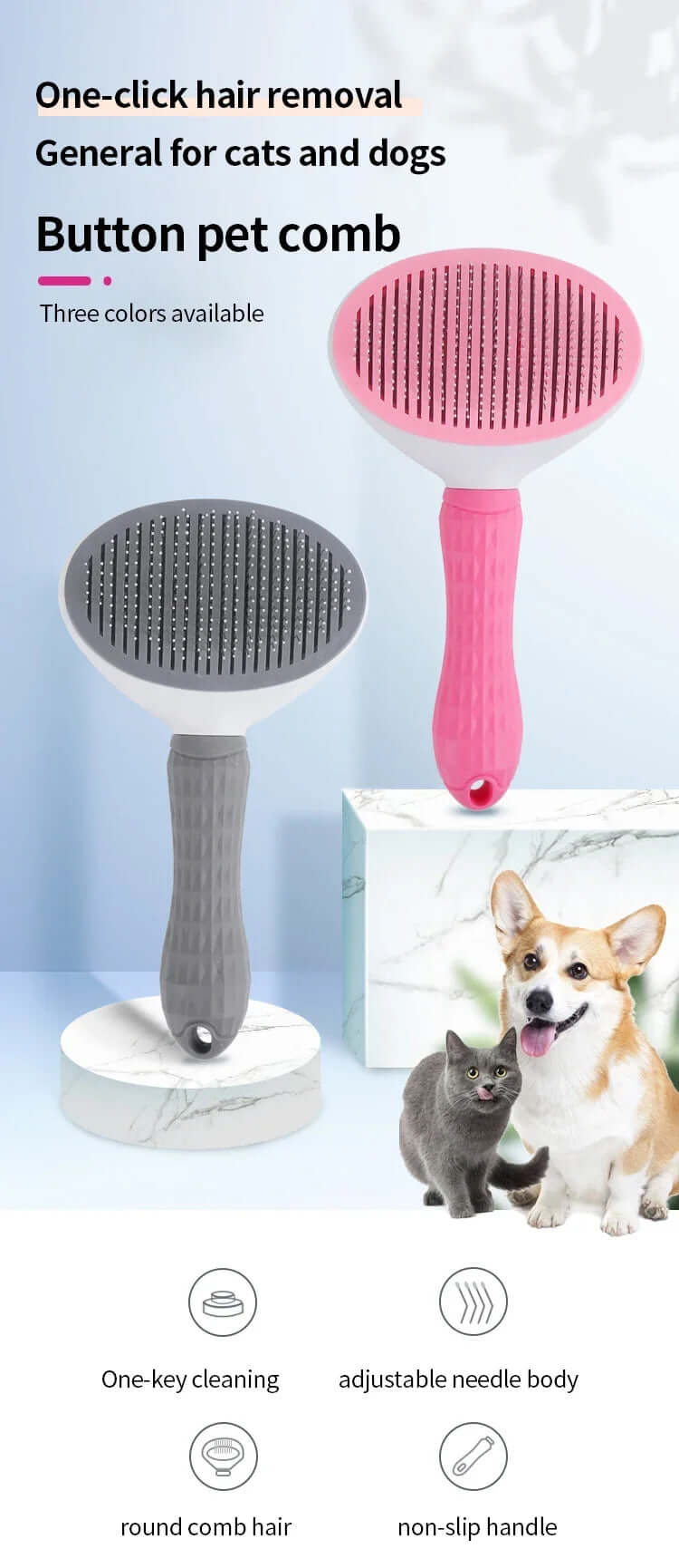 Pet Cat Hair Brush & Dog Comb