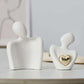 Heart-Shaped Gold-Plated Abstract Couple Decoration