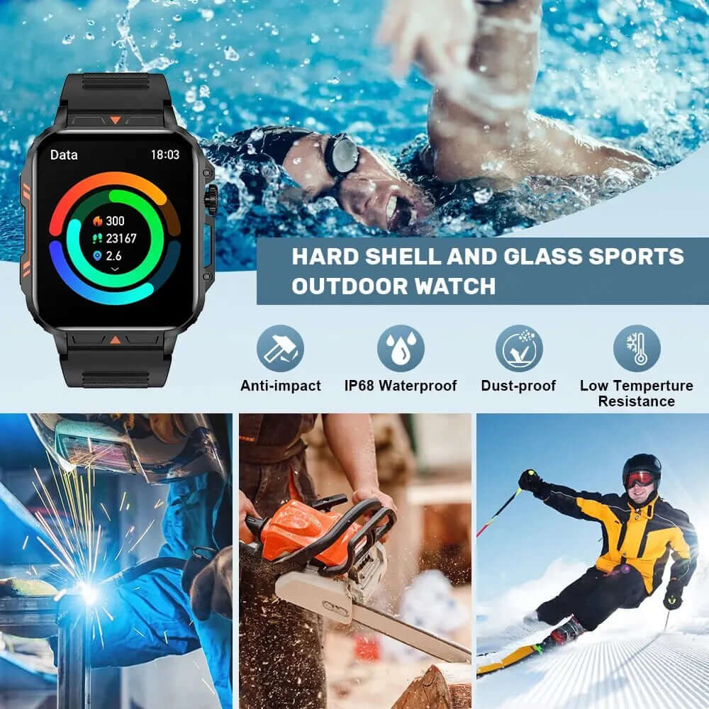 LIGE Smartwatch (1.95 Inch) - Health Monitoring & Fitness Trackerombre