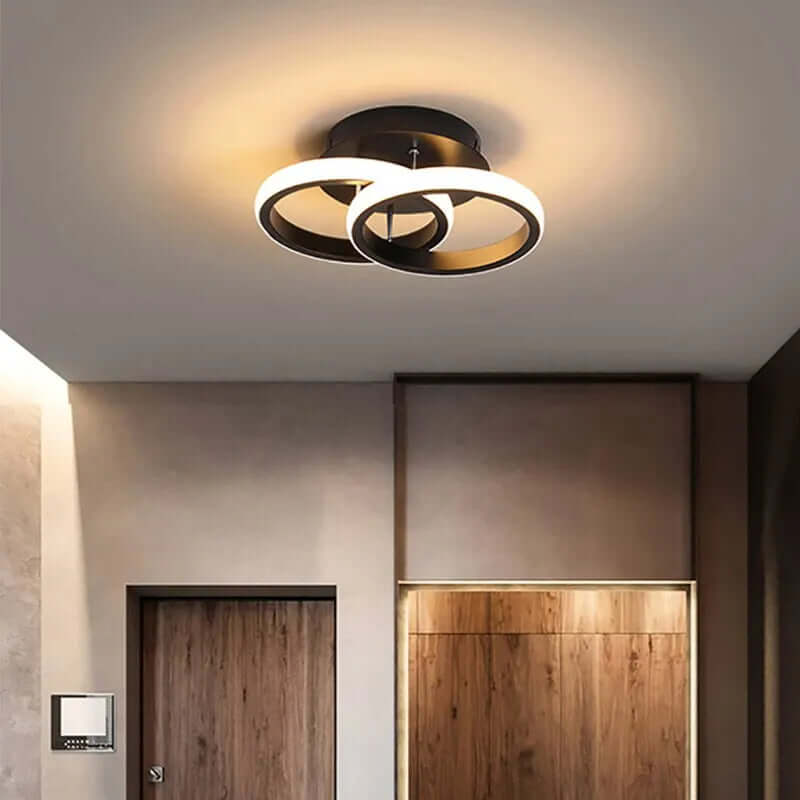 Household LED Chandelier - Modern Ceiling Lamp with Three-Color Lighting