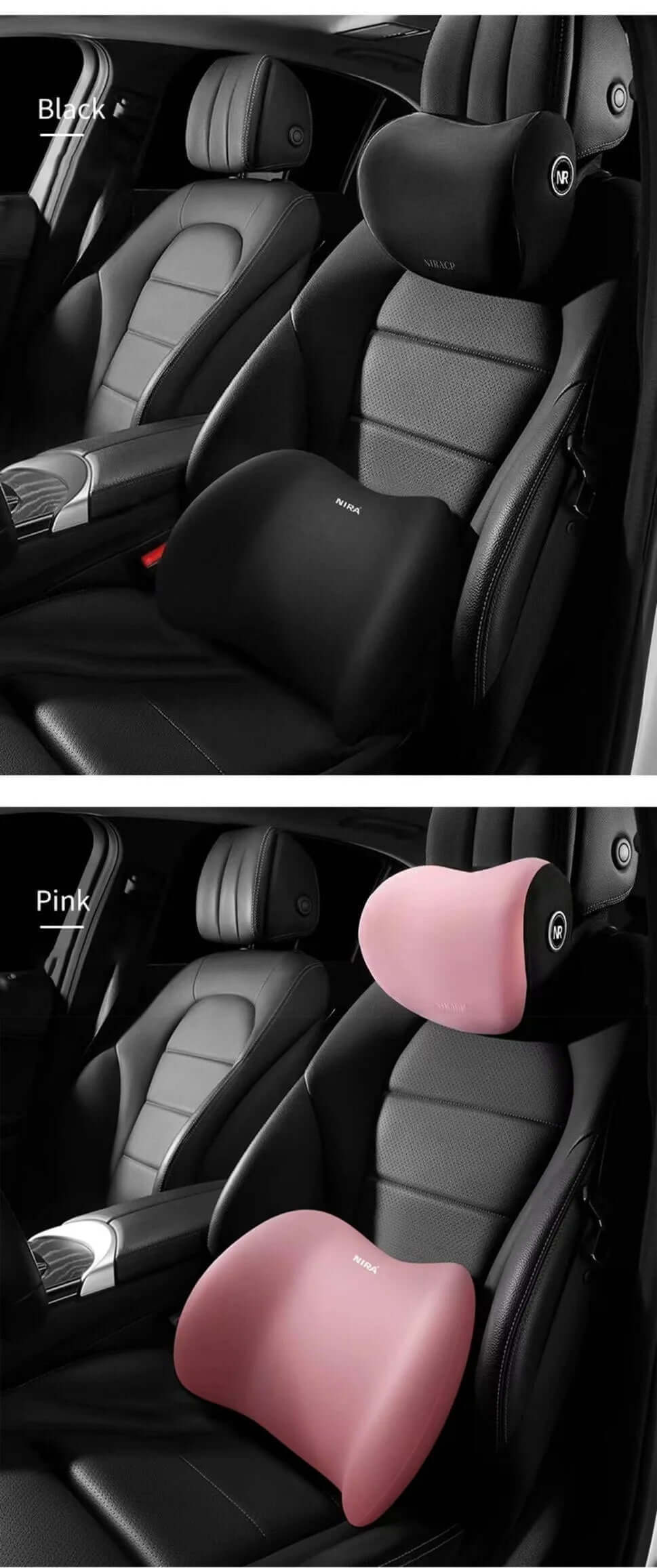 : Car Memory Foam Headrest & Lumbar Support Set