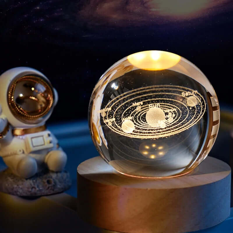 3D Crystal Galaxy Planet Glass Globe