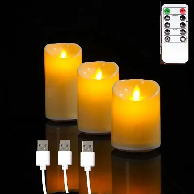 USB Rechargeable LED Candles with Remote Control