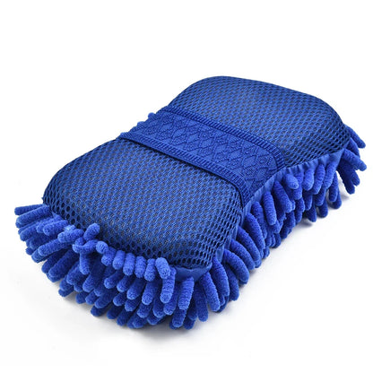 Blue Microfiber Chenille Car Wash Sponge