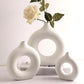 Imitation Ceramic Pure White Donut Vase - Decorative Table Ornament