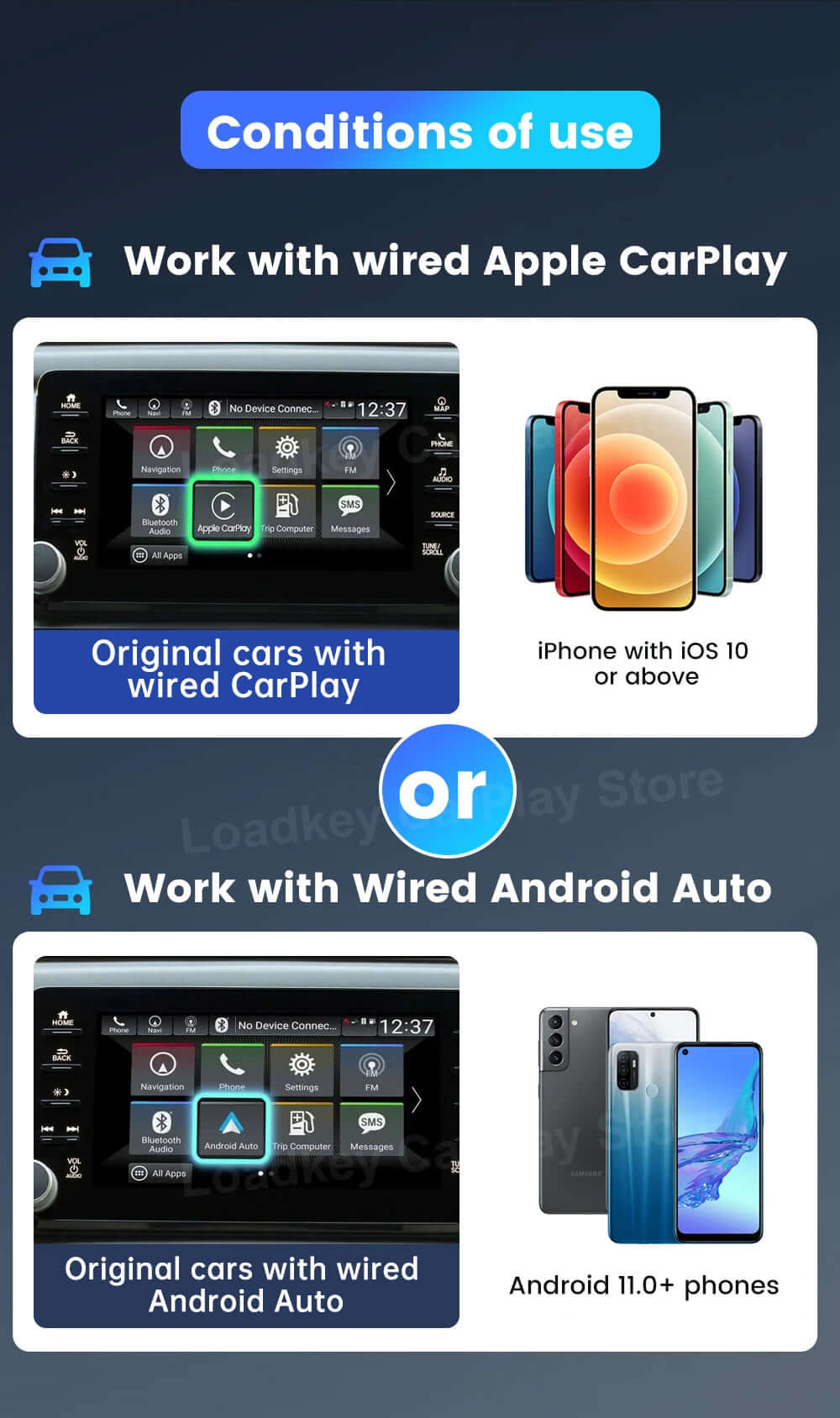 5.0 Wireless 3-in-1 CarPlay & Android Auto Adapter