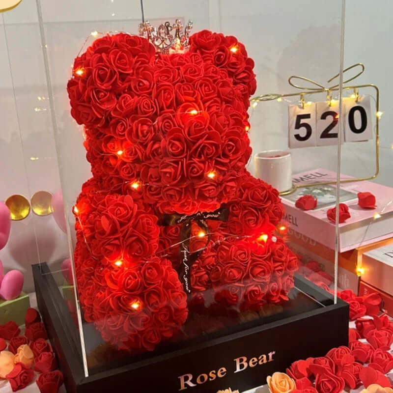 Eternal Rose Teddy Bear – A Unique Artificial Flower Giftniatures