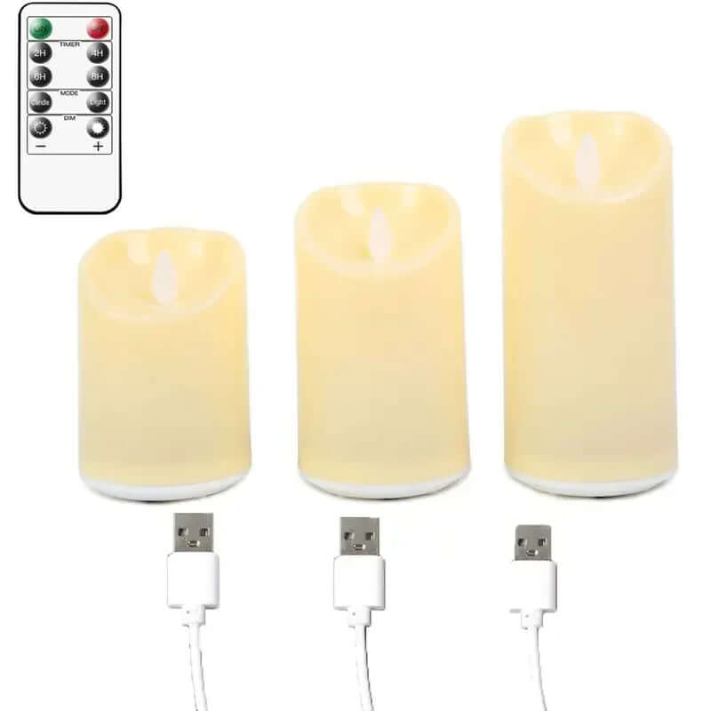 USB Rechargeable LED Candles with Remote Control