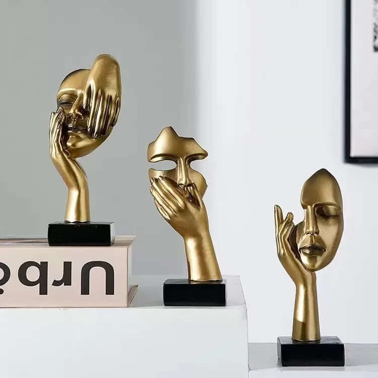 Resin Abstract Mask Statues - European Miniature Figurines