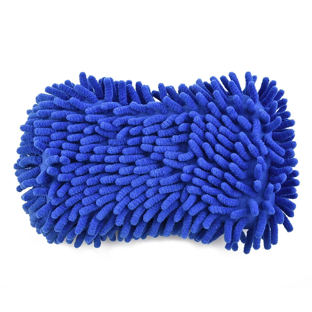 Blue Microfiber Chenille Car Wash Sponge