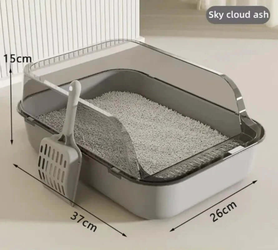 Semi-Enclosed Splashproof Cat Litter Tray