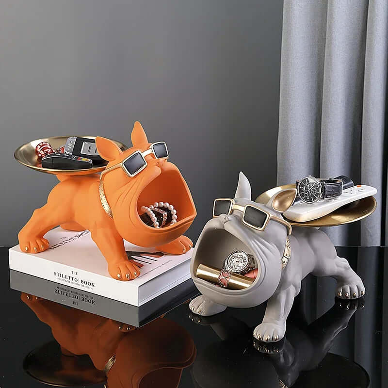 Home Decor Bulldog Figurine - Dog Statue Storage Box & Animal Ornament