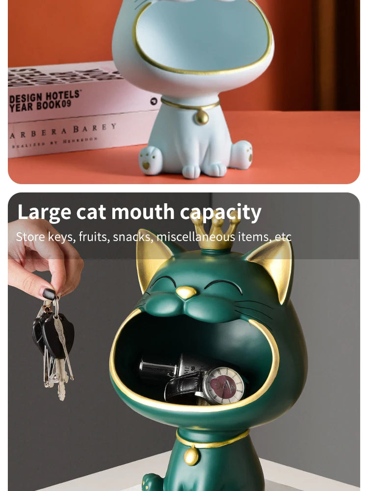 Fortune Crown Big Mouth Cat Key Tray