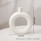 Imitation Ceramic Pure White Donut Vase - Decorative Table Ornament