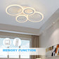 LED Acrylic Ceiling Chandelier with Ring Pendant Lights and Remote Control