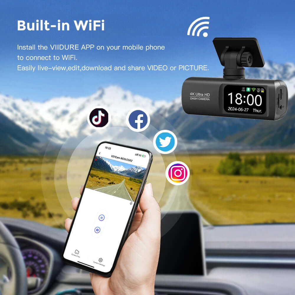 Dual Lens Driving Recorder with WiFi & GPS