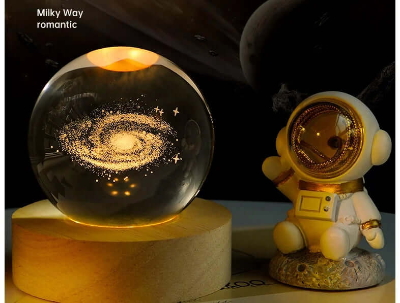 3D Crystal Galaxy Planet Glass Globe