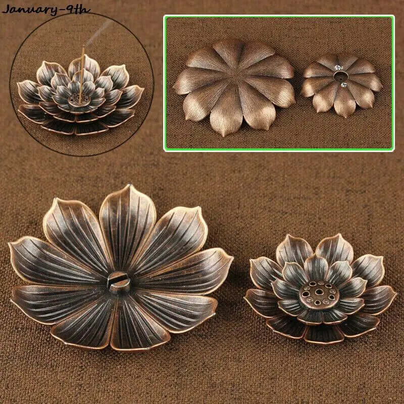 3-in-1 Alloy Lotus Incense Burner