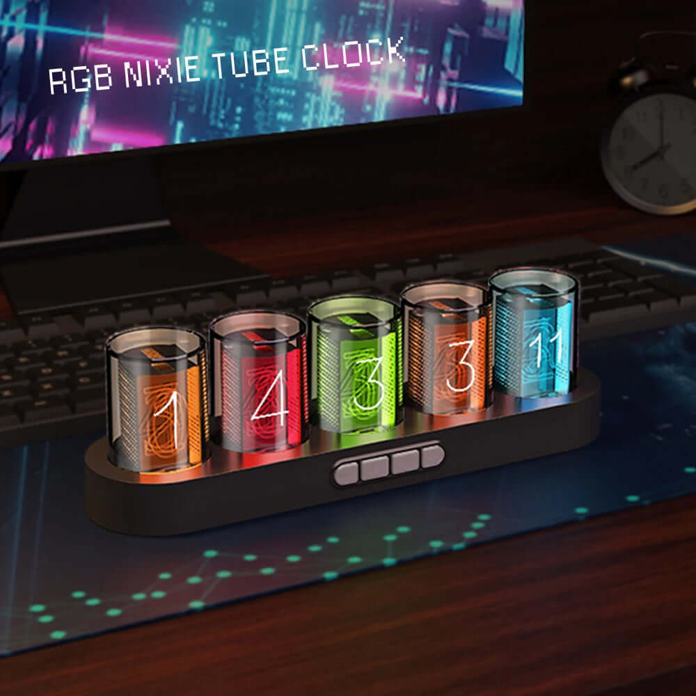 Digital Nixie Tube Clock with RGB LED Effects