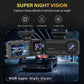 3-Camera Car DVR 1080P Dash Cam - Interior, Cabin, and Rear Recording