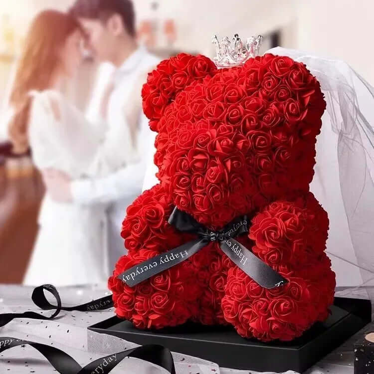 Eternal Rose Teddy Bear – A Unique Artificial Flower Giftniatures