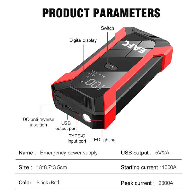 12V Car Battery Jump Starter Power Bank