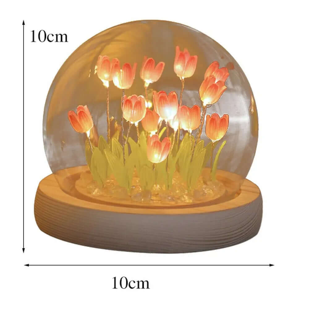 : Artificial Tulip Flower Night Light - Handmade LED Bedside Lamp