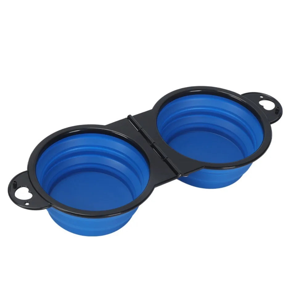 2-in-1 Foldable Dual Pet Feeding Bowl