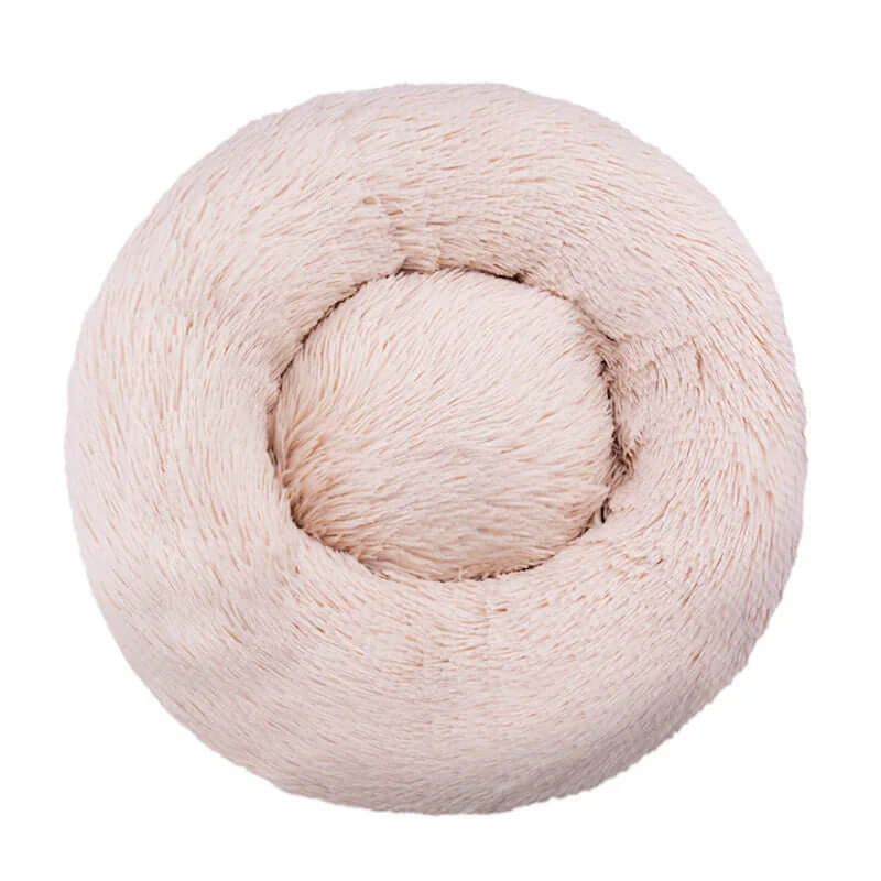 : Fluffy Round Dog & Cat Bed - Super Soft Plush Pet Nest