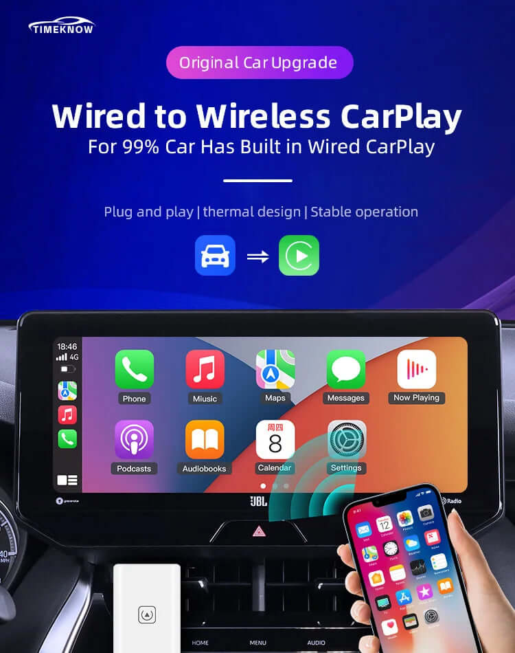 T TIMEKNOW Wireless CarPlay Adapter for Apple iPhone