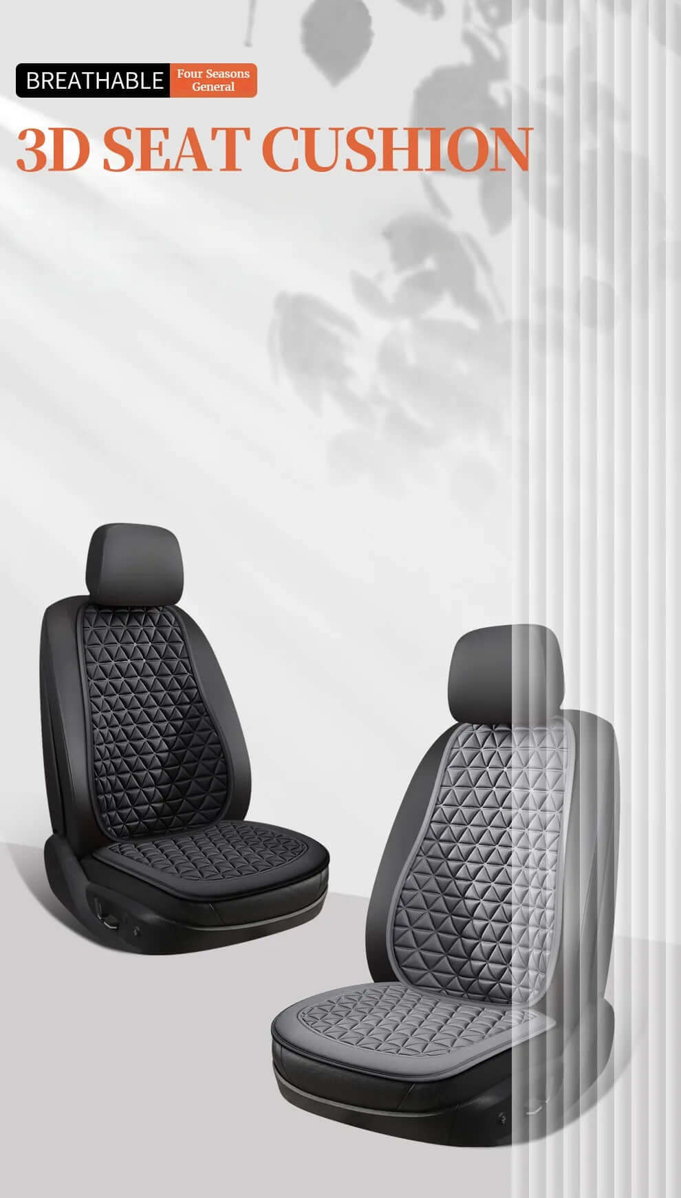 3D Suspended Car Seat Cushion with Embossed Pattern