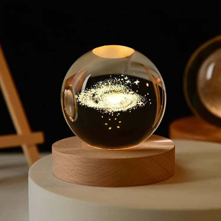 3D Crystal Galaxy Planet Glass Globe