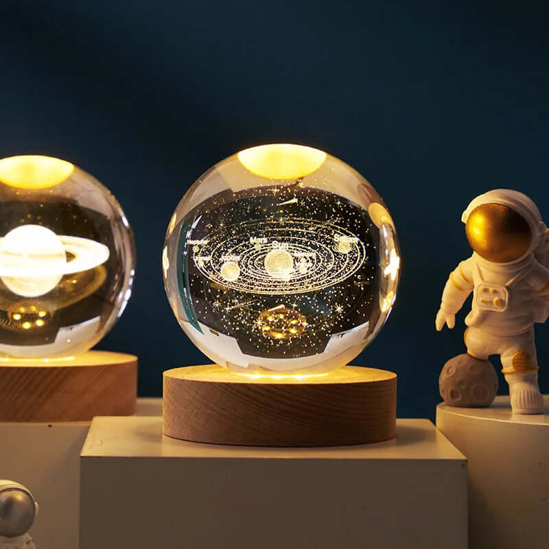 3D Crystal Galaxy Planet Glass Globe