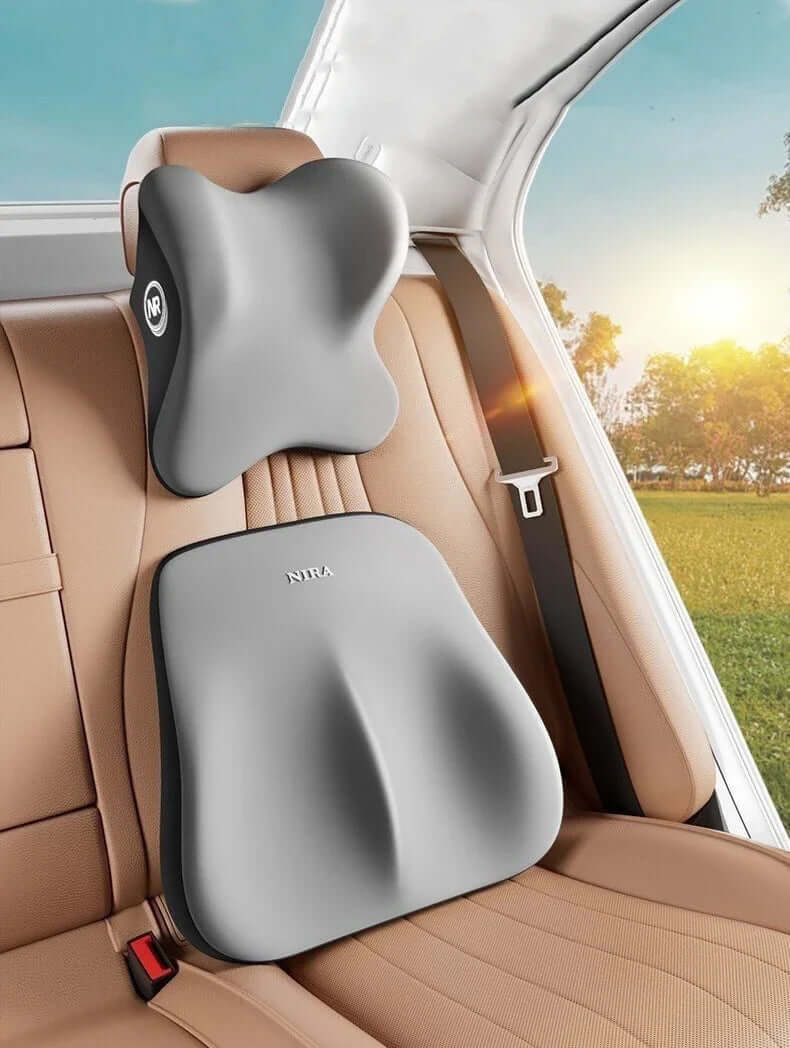 Car Memory Foam Headrest and Lumbar Support Set