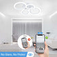 LED Acrylic Ceiling Chandelier with Ring Pendant Lights and Remote Control