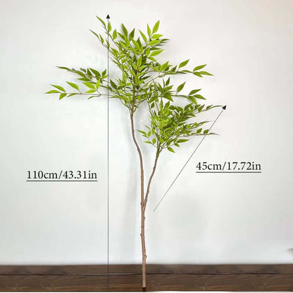 Artificial Bamboo Tree with Nandina Leaves