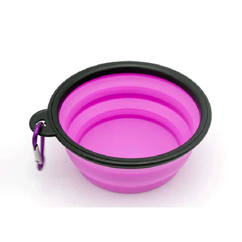 Folding Portable Silicone Dog Feeder Bowl - 2-in-1 Travel Dispenser for Food & Water