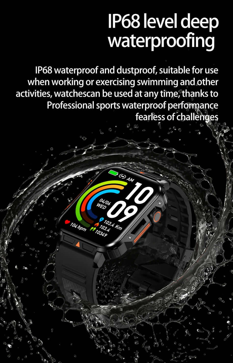 LIGE Smartwatch (1.95 Inch) - Health Monitoring & Fitness Trackerombre