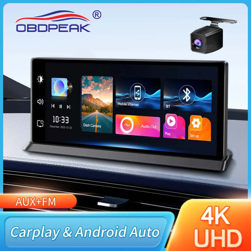 Dual Lens Dash Cam with Wireless CarPlay