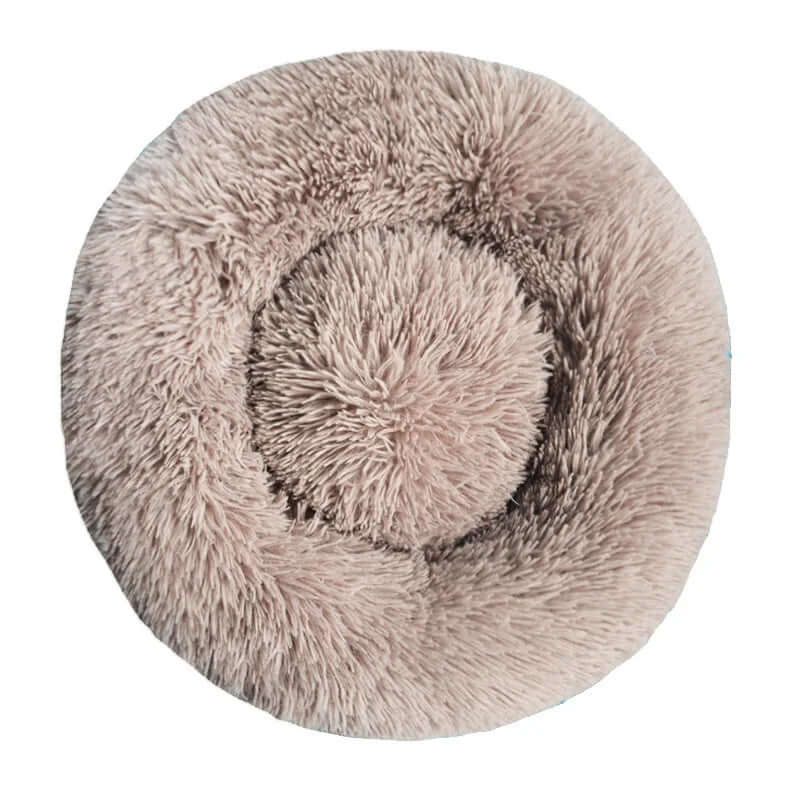 : Fluffy Round Dog & Cat Bed - Super Soft Plush Pet Nest